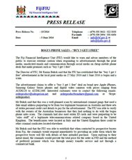 Press Release 15/2016: Bogus Phone Sales – Buy 3 Get 1 Free