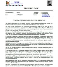 Press Release 16/2017: FIU Annual Report 2016