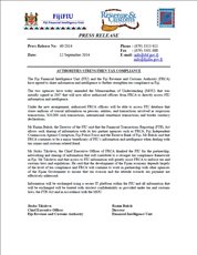 Press Release 49/2014: FRCA - FIU joint PR - Authorities strengthen tax compliance