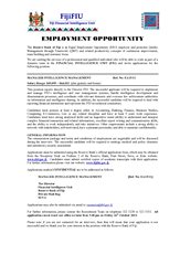 FIU Vacancy: Manager Intelligence Management