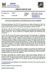 Press Release 20/2015: Financial Intelligence Unit releases 2014 Annual Report