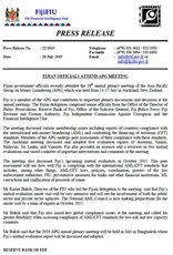 Press Release 22/2015: Fijian Officials attend APG Meeting